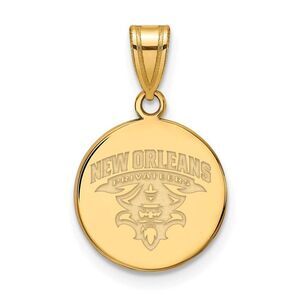 10k Yellow Gold U. of New Orleans Medium Disc Pendant